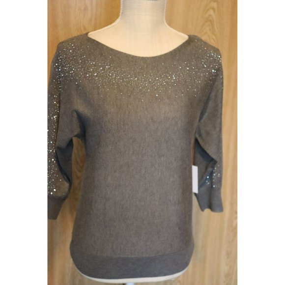 89th + Madison (Style S1091AM0289 Medium Heather Grey) with Rhinestone accent Si - Picture 1 of 5
